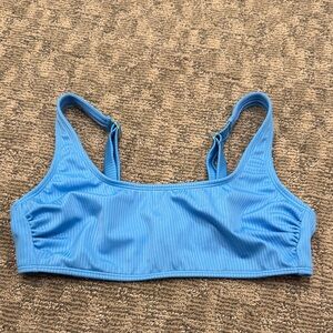 Blue Ribbed Swim top